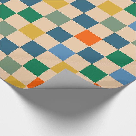 Gecontroleerd gecontroleerd multi-kleurenpatroon cadeaupapier (Hoek)