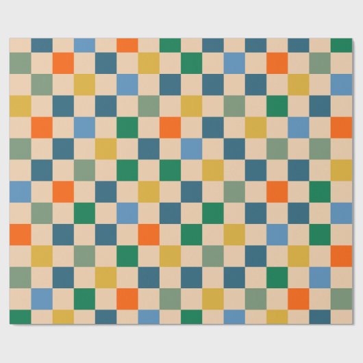 Gecontroleerd gecontroleerd multi-kleurenpatroon cadeaupapier (Vlak)