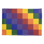 Gecontroleerd geometrisch patroon van regenboog kussensloop (Achterkant)