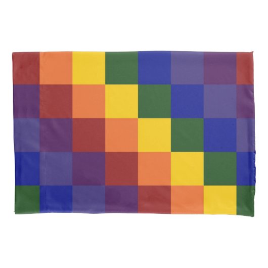 Gecontroleerd geometrisch patroon van regenboog kussensloop (Voorkant)