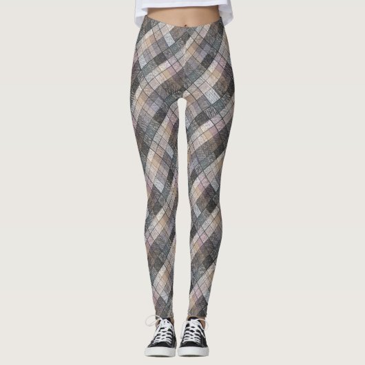 Gecontroleerd grijs. leggings (Voorkant)