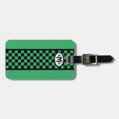 Gecontroleerd Groen Bagagelabel Monogram (Voorkant horizontaal)