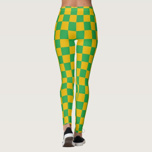 Gecontroleerd groen en goud leggings (Achterkant)