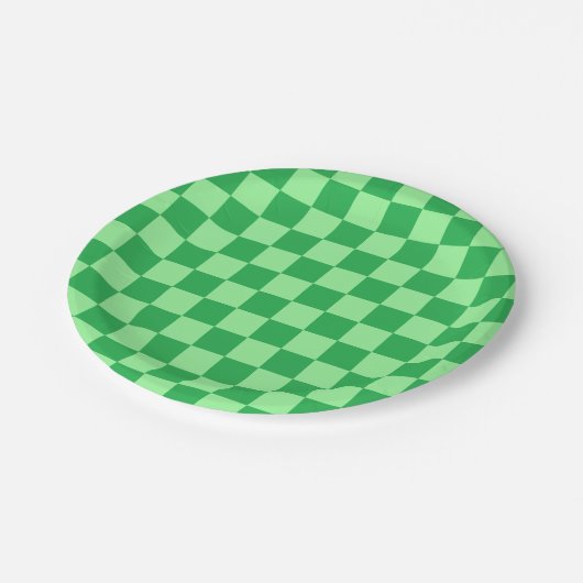 Gecontroleerd Groen en Mint Groen Papieren Bordje (Gekanteld)