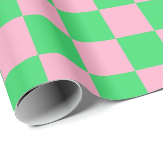 Gecontroleerd groen en roze cadeaupapier (Rol Hoek)