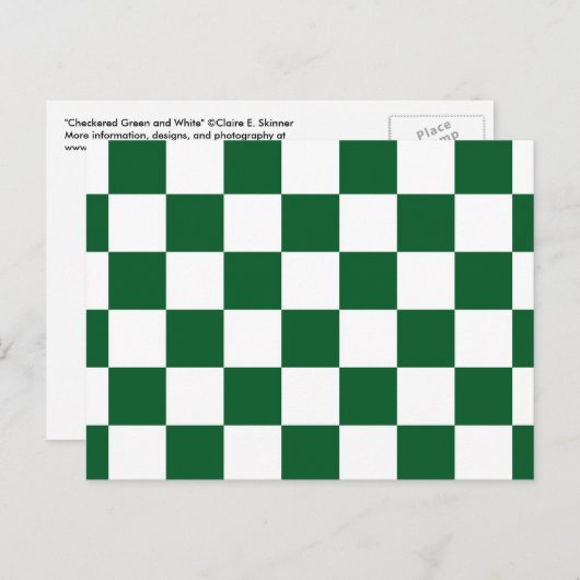 Gecontroleerd groen en wit briefkaart (Voorkant / Achterkant)