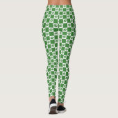 Gecontroleerd groen en wit het Patroon van het Omv Leggings (Achterkant)