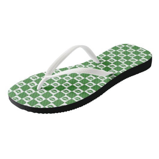 Gecontroleerd groen en wit het Patroon van het Omv Teenslippers (Schuin)
