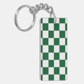 Gecontroleerd groen en wit sleutelhanger (Voorkant Links)