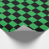 Gecontroleerd groen en zwart cadeaupapier (Hoek)