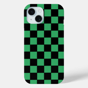 Gecontroleerd groen en zwart iPhone 15 case