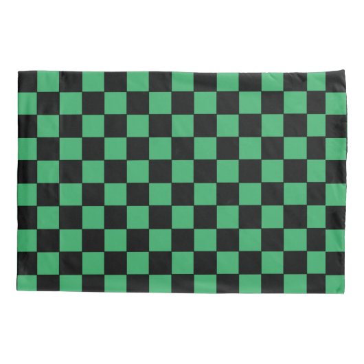 Gecontroleerd groen en zwart kussensloop (Achterkant)