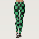 Gecontroleerd groen en zwart leggings (Achterkant)
