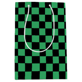 Gecontroleerd groen en zwart medium cadeauzakje