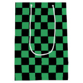 Gecontroleerd groen en zwart medium cadeauzakje (Achterkant)