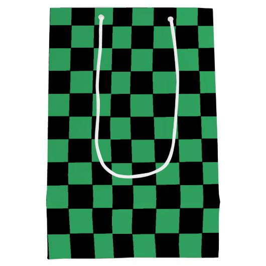 Gecontroleerd groen en zwart medium cadeauzakje (Achterkant)