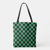 Gecontroleerd groen en zwart tote bag (Achterkant)