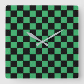 Gecontroleerd groen en zwart vierkante klok (Voorkant)