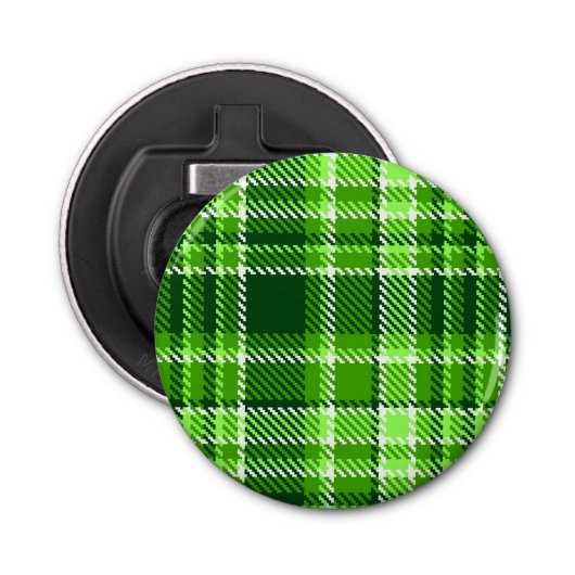 Gecontroleerd groen kleurpatroon button flesopener (Voorkant)