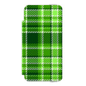 Gecontroleerd groen kleurpatroon incipio iPhone portemonnee hoesje (Voorkant Agenda)