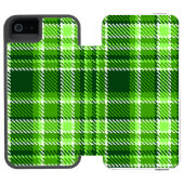 Gecontroleerd groen kleurpatroon incipio iPhone portemonnee hoesje (Agenda Open)