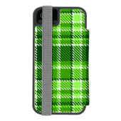 Gecontroleerd groen kleurpatroon incipio iPhone portemonnee hoesje (Agenda Achterkant)