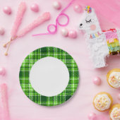 Gecontroleerd groen kleurpatroon papieren bordje (Feest)