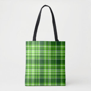Gecontroleerd groen kleurpatroon tote bag