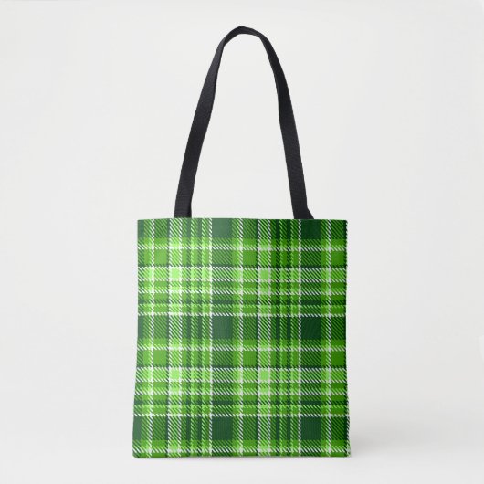 Gecontroleerd groen kleurpatroon tote bag (Voorkant)