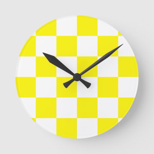 Gecontroleerd Groot - Wit en Lemon Ronde Klok (Voorkant)