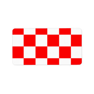 Gecontroleerd groot - wit en rood etiket