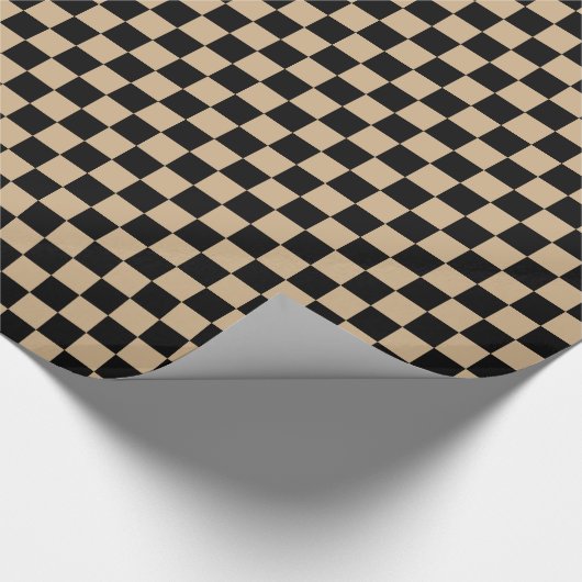 Gecontroleerd groot - zwart en tan cadeaupapier (Hoek)