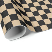 Gecontroleerd groot - zwart en tan cadeaupapier (Rol Hoek)