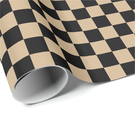 Gecontroleerd groot - zwart en tan cadeaupapier (Rol Hoek)
