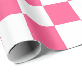 Gecontroleerd Hot Pink en White Cadeaupapier (Rol Hoek)