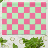 Gecontroleerd Hot Pink en Zacht Groen Theedoek (Gevouwen)