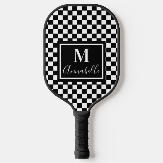 Gecontroleerd Initiaal voor witte en zwarte aangep Pickleball Paddle (Voorkant)