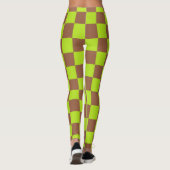Gecontroleerd kalkgroen en bruin leggings (Achterkant)
