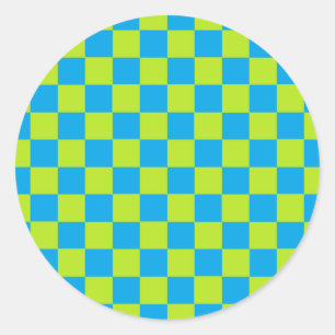 Gecontroleerd kalkgroen en Turquoise Ronde Sticker