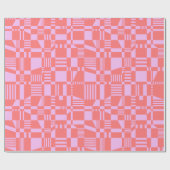 Gecontroleerd koraal- en Lila oppakpapier Cadeaupapier (Vlak)