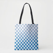 Gecontroleerd licht naar donkerblauw en wit patroo tote bag (Voorkant)