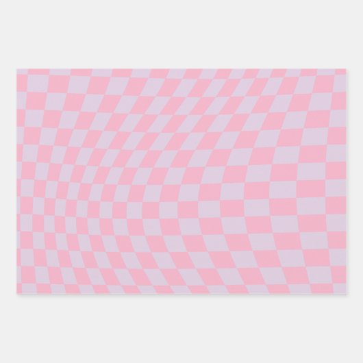 Gecontroleerd Lila Patroon Roze Checkerboard contr Inpakpapier Vel (Voorkant)