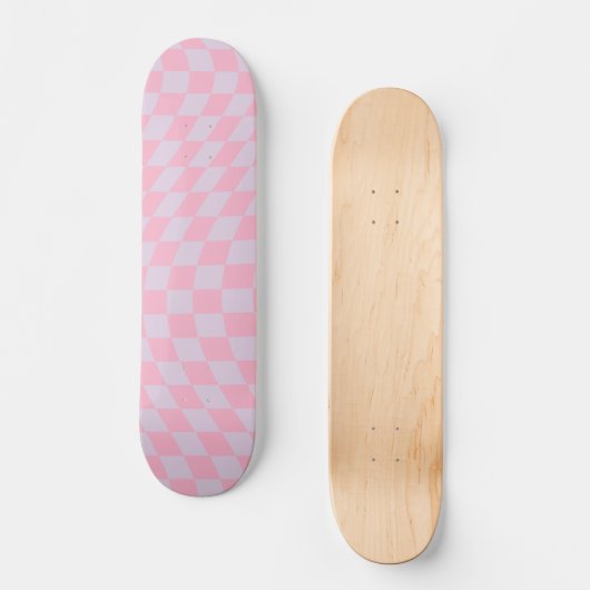 Gecontroleerd Lila Patroon Roze Checkerboard contr Persoonlijk Skateboard (Voorkant)