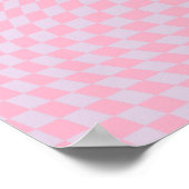 Gecontroleerd Lila Patroon Roze Checkerboard contr Poster (Hoek)