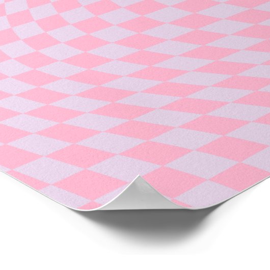 Gecontroleerd Lila Patroon Roze Checkerboard contr Poster (Hoek)