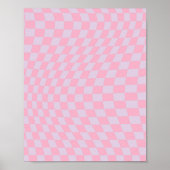 Gecontroleerd Lila Patroon Roze Checkerboard contr Poster (Voorkant)