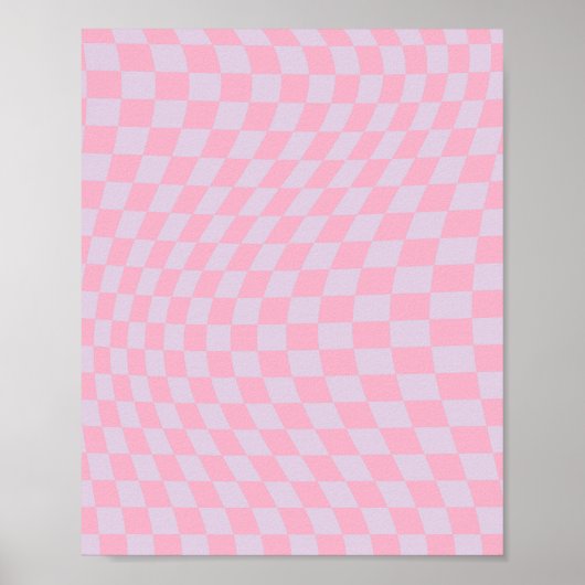 Gecontroleerd Lila Patroon Roze Checkerboard contr Poster (Voorkant)