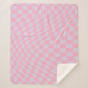 Gecontroleerd Lila Patroon Roze Checkerboard contr Sherpa Deken