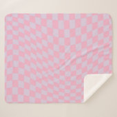 Gecontroleerd Lila Patroon Roze Checkerboard contr Sherpa Deken (Voorkant (horizontaal))