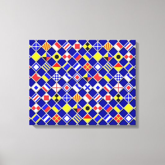 Gecontroleerd Nautical Signal Flagor Decor Canvas Afdruk (Voorkant)